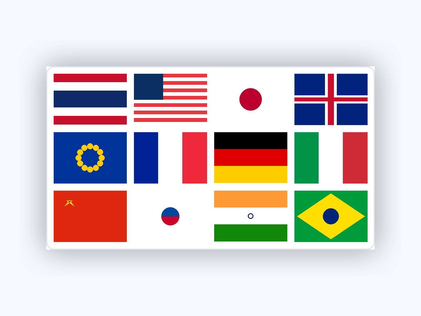 International flags – nationality / languages